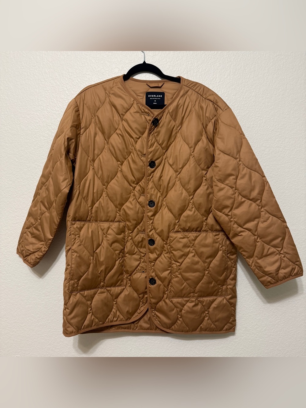 🦋 Everlane| The Quilted Liner Jacket Tawny Brown PrimaLoft Size M - Picture 3 of 12